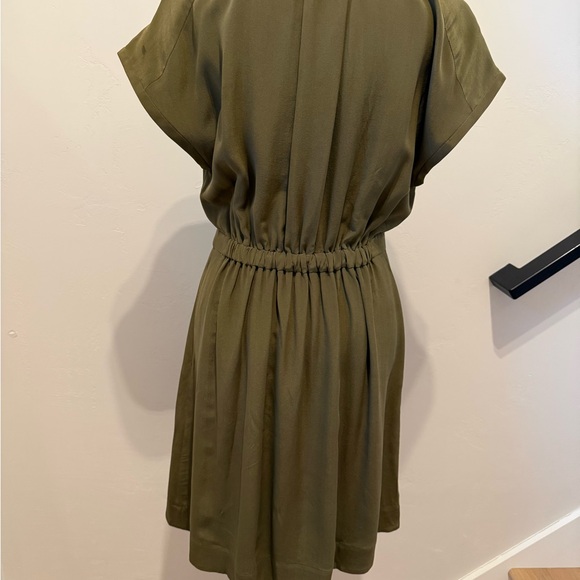 Madewell Moonset Olive Green Silk Mini Dress - Picture 3 of 5